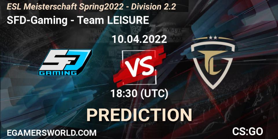 SFD-Gaming - Team LEISURE: ennuste. 10.04.2022 at 18:30, Counter-Strike (CS2), ESL Meisterschaft Spring 2022 - Division 2.2