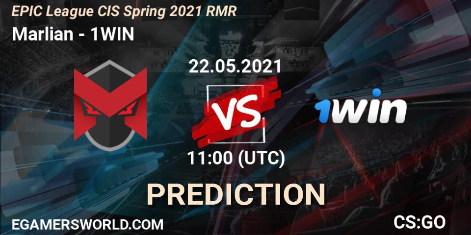 Marlian - 1WIN: ennuste. 22.05.2021 at 11:00, Counter-Strike (CS2), EPIC League CIS Spring 2021 RMR