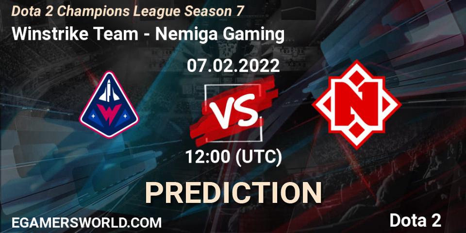 Winstrike Team - Nemiga Gaming: ennuste. 07.02.2022 at 12:02, Dota 2, Dota 2 Champions League 2022 Season 7