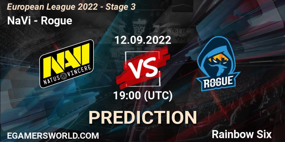 NaVi - Rogue: ennuste. 12.09.22, Rainbow Six, European League 2022 - Stage 3