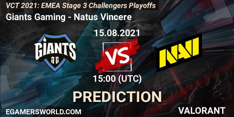Giants Gaming - Natus Vincere: ennuste. 15.08.21, VALORANT, VCT 2021: EMEA Stage 3 Challengers Playoffs