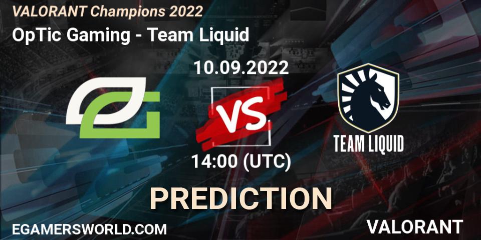 OpTic Gaming - Team Liquid: ennuste. 10.09.22, VALORANT, VALORANT Champions 2022