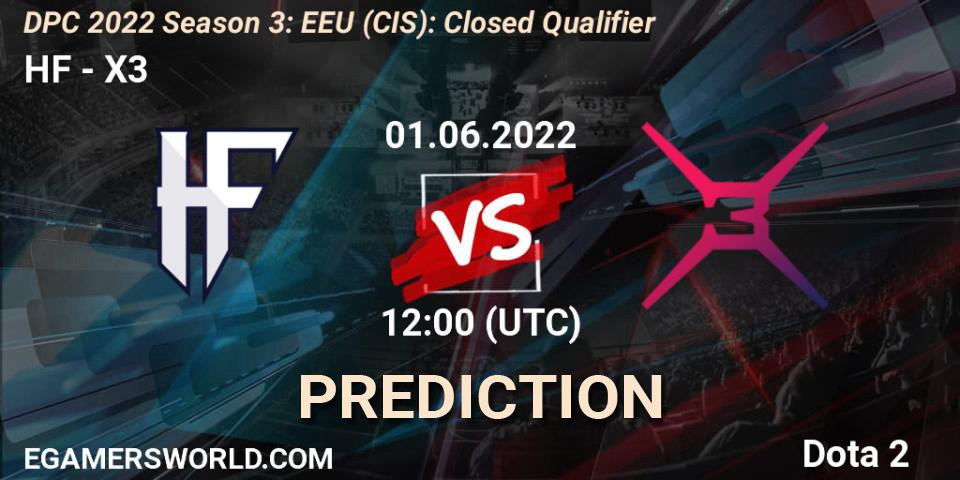 HF - X3: ennuste. 01.06.2022 at 12:00, Dota 2, DPC 2022 Season 3: EEU (CIS): Closed Qualifier