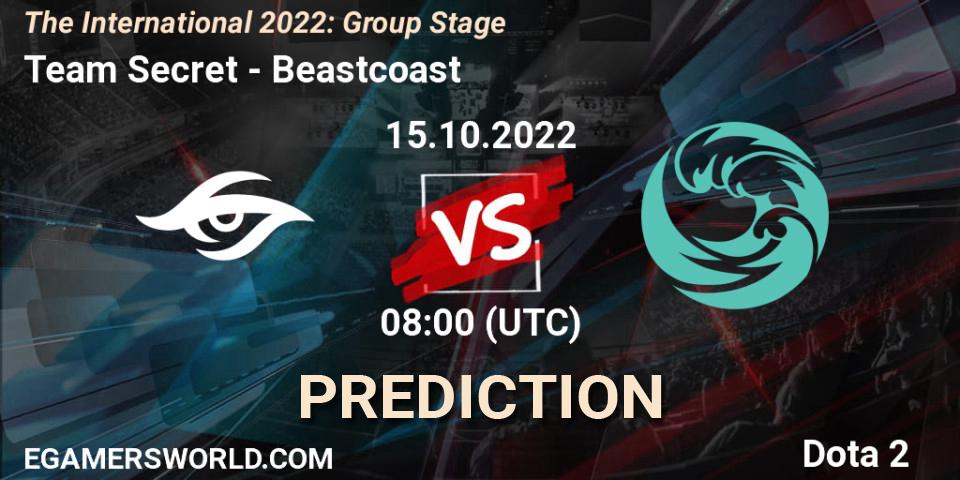 Team Secret - Beastcoast: ennuste. 15.10.2022 at 09:22, Dota 2, The International 2022: Group Stage