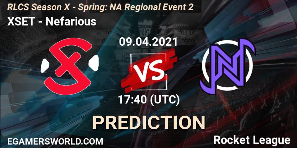 XSET - Nefarious: ennuste. 09.04.2021 at 17:40, Rocket League, RLCS Season X - Spring: NA Regional Event 2