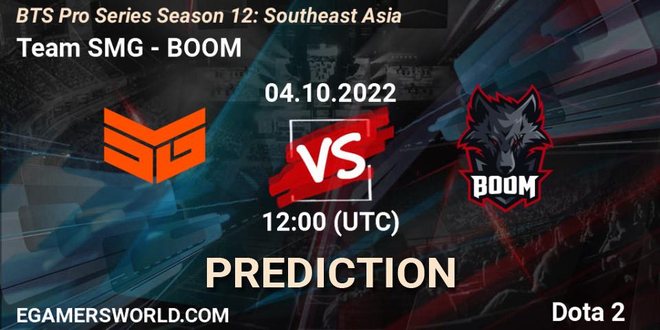 Team SMG - BOOM: ennuste. 04.10.2022 at 11:23, Dota 2, BTS Pro Series Season 12: Southeast Asia