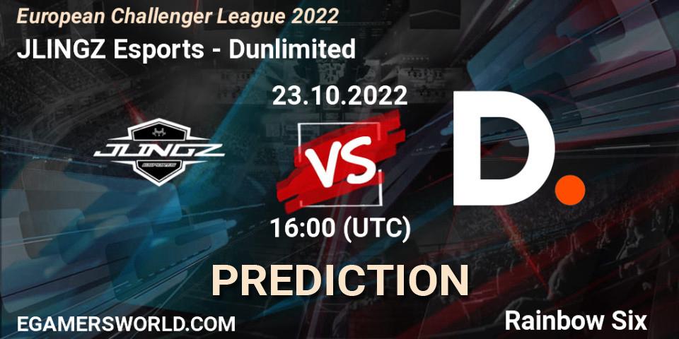 JLINGZ Esports - Dunlimited: ennuste. 23.10.2022 at 16:00, Rainbow Six, European Challenger League 2022