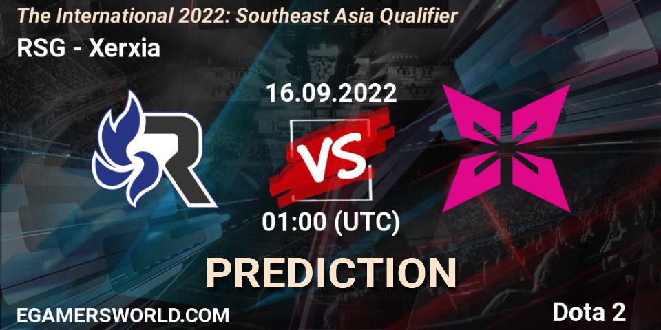 RSG - Xerxia: ennuste. 16.09.2022 at 01:00, Dota 2, The International 2022: Southeast Asia Qualifier