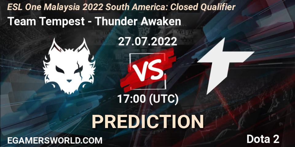 Team Tempest - Thunder Awaken: ennuste. 27.07.2022 at 17:04, Dota 2, ESL One Malaysia 2022 South America: Closed Qualifier
