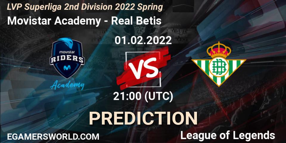 Movistar Academy - Real Betis: ennuste. 01.02.2022 at 17:00, LoL, LVP Superliga 2nd Division 2022 Spring