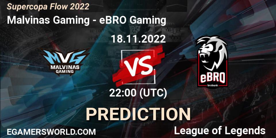 Malvinas Gaming - eBRO Gaming: ennuste. 18.11.2022 at 22:00, LoL, Supercopa Flow 2022