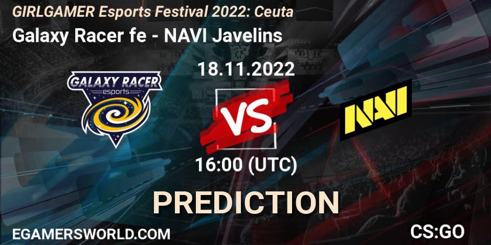Galaxy Racer fe - NAVI Javelins: ennuste. 18.11.2022 at 16:00, Counter-Strike (CS2), GIRLGAMER Esports Festival 2022: Ceuta