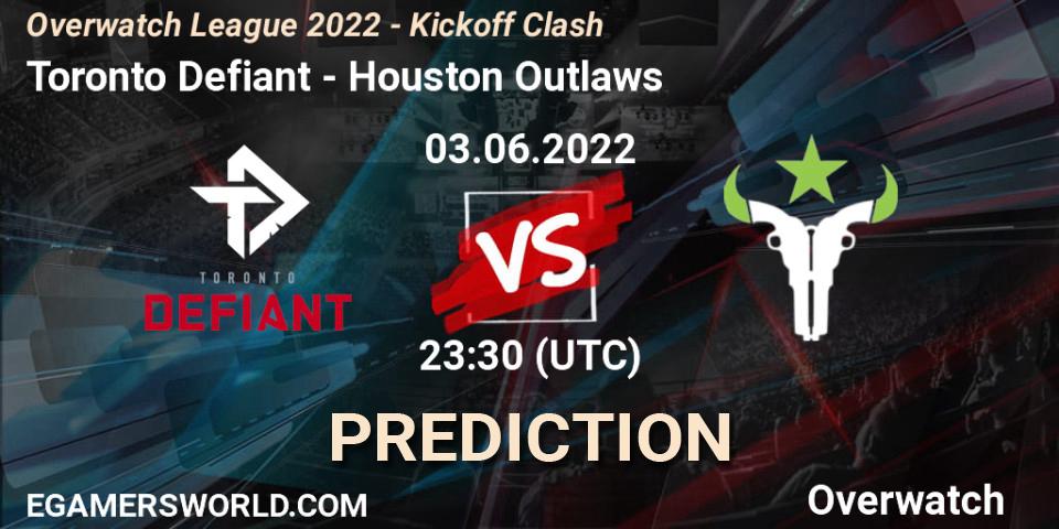 Toronto Defiant - Houston Outlaws: ennuste. 04.06.2022 at 00:00, Overwatch, Overwatch League 2022 - Kickoff Clash