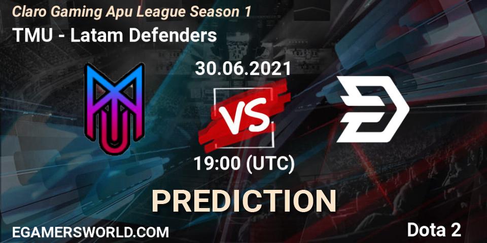 TMU - Latam Defenders: ennuste. 30.06.2021 at 19:10, Dota 2, Claro Gaming Apu League Season 1