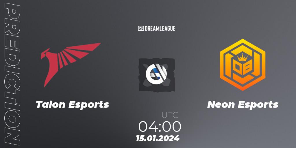 Talon Esports - Neon Esports: ennuste. 15.01.24, Dota 2, DreamLeague Season 22: Southeast Asia Closed Qualifier
