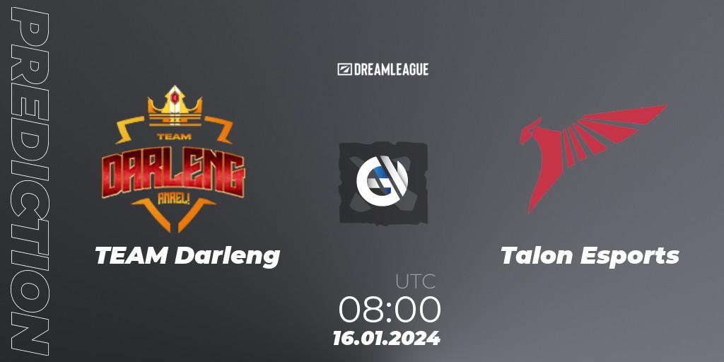 TEAM Darleng - Talon Esports: ennuste. 16.01.2024 at 08:00, Dota 2, DreamLeague Season 22: Southeast Asia Closed Qualifier