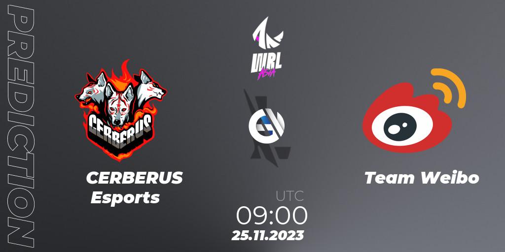 CERBERUS Esports - Team Weibo: ennuste. 25.11.2023 at 09:00, Wild Rift, WRL Asia 2023 - Season 2 - Regular Season