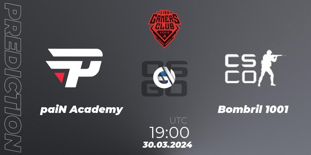 paiN Academy - Bombril 1001: ennuste. 30.03.24, CS2 (CS:GO), Gamers Club Liga Série A: March 2024