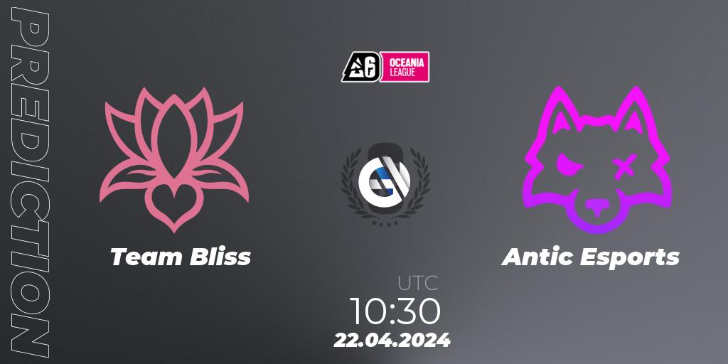 Team Bliss - Antic Esports: ennuste. 22.04.2024 at 10:30, Rainbow Six, Oceania League 2024 - Stage 1