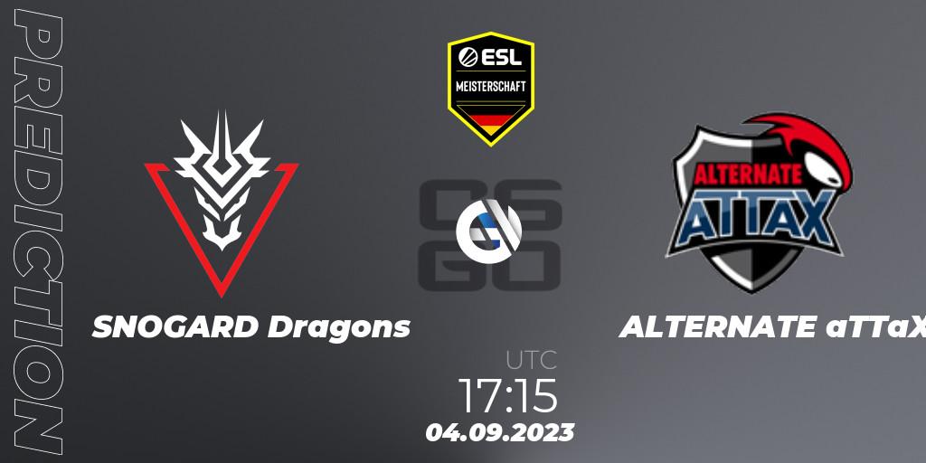 SNOGARD Dragons - ALTERNATE aTTaX: ennuste. 04.09.2023 at 17:15, Counter-Strike (CS2), ESL Meisterschaft: Autumn 2023