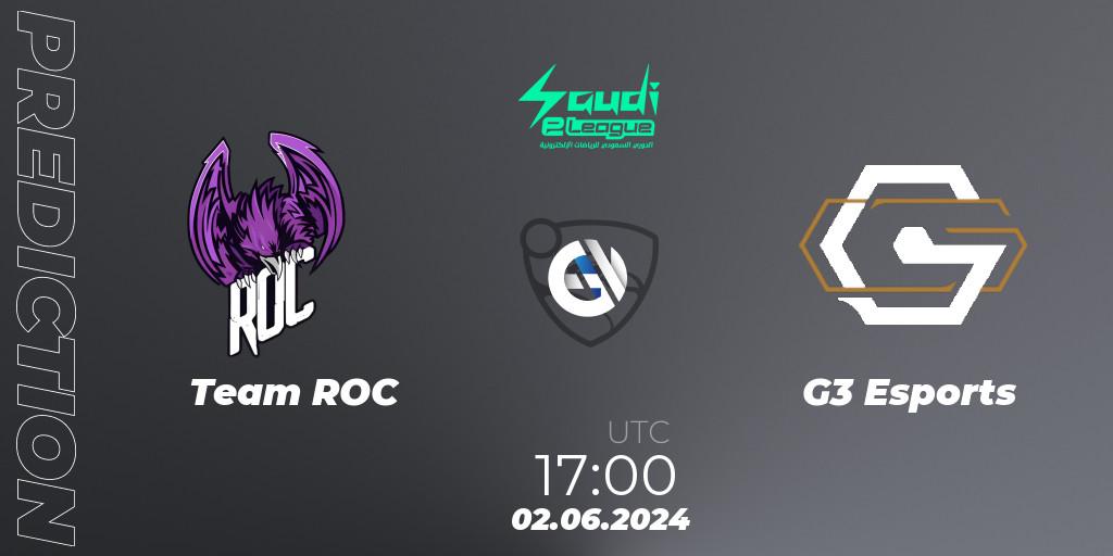 Team ROC - G3 Esports: ennuste. 02.06.2024 at 17:00, Rocket League, Saudi eLeague 2024 - Major 2: Online Major Phase 2