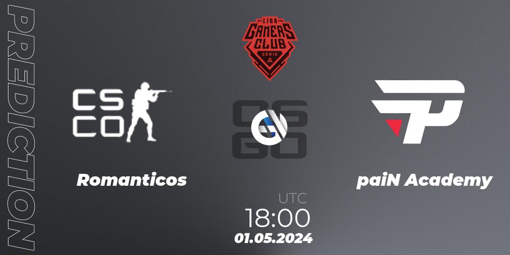 Romanticos - paiN Academy: ennuste. 01.05.2024 at 18:00, Counter-Strike (CS2), Gamers Club Liga Série A: April 2024