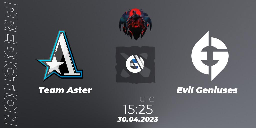 Team Aster - Evil Geniuses: ennuste. 30.04.23, Dota 2, The Berlin Major 2023 ESL - Group Stage