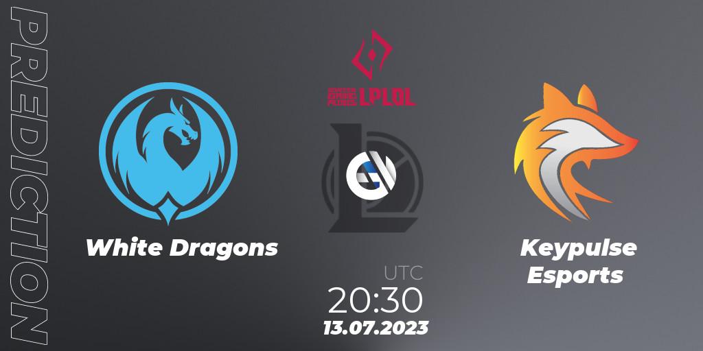 White Dragons - Keypulse Esports: ennuste. 13.07.2023 at 20:30, LoL, LPLOL Split 2 2023 - Group Stage