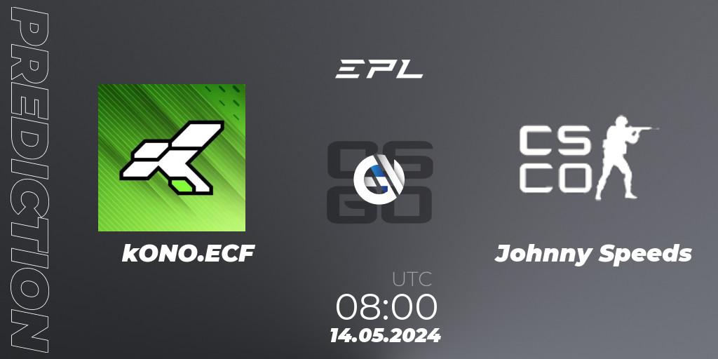 kONO.ECF - Johnny Speeds: ennuste. 14.05.2024 at 08:30, Counter-Strike (CS2), European Pro League Season 17: Division 2
