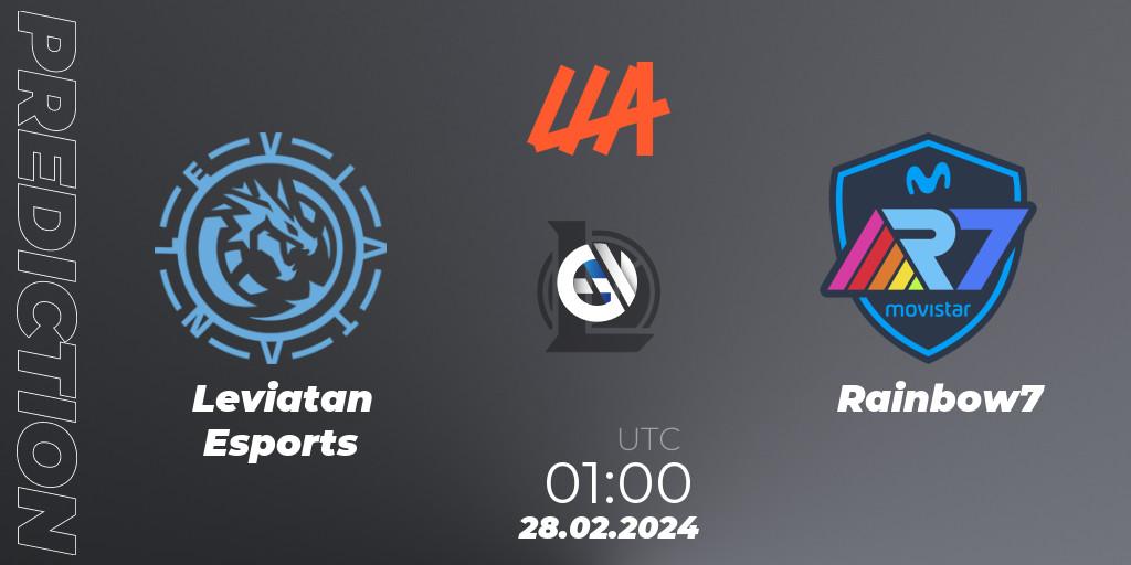 Leviatan Esports - Rainbow7: ennuste. 28.02.24, LoL, LLA 2024 Opening Group Stage