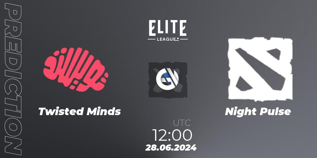 Twisted Minds - Night Pulse: ennuste. 28.06.2024 at 12:00, Dota 2, Elite League Season 2: Western Europe Closed Qualifier