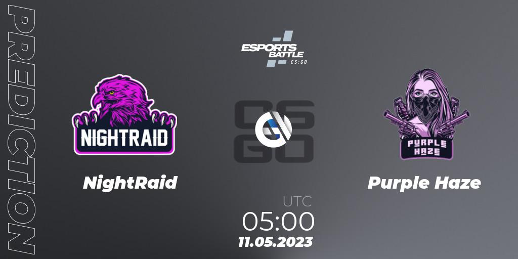 NightRaid - Purple Haze: ennuste. 11.05.2023 at 05:00, Counter-Strike (CS2), ESportsBattle Season 18