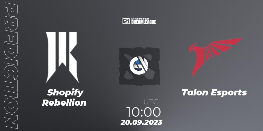 Shopify Rebellion - Talon Esports: ennuste. 20.09.2023 at 09:55, Dota 2, DreamLeague Season 21