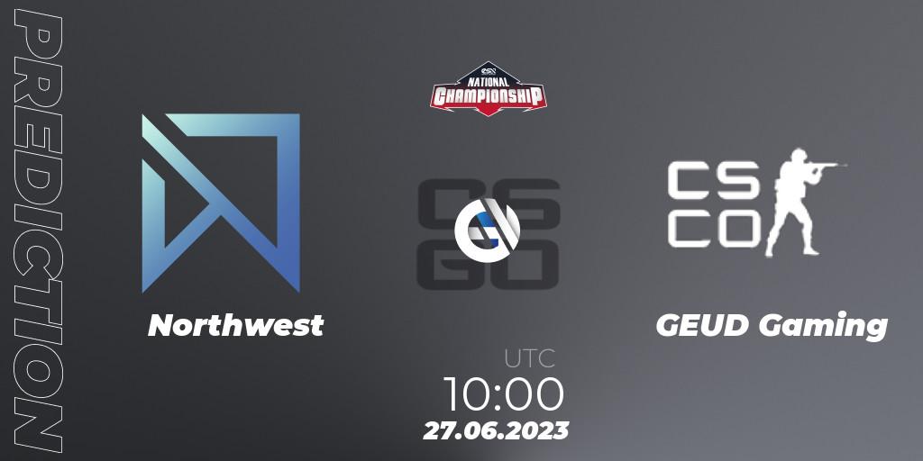 Northwest - GEUD Gaming: ennuste. 27.06.2023 at 10:15, Counter-Strike (CS2), ESN National Championship 2023