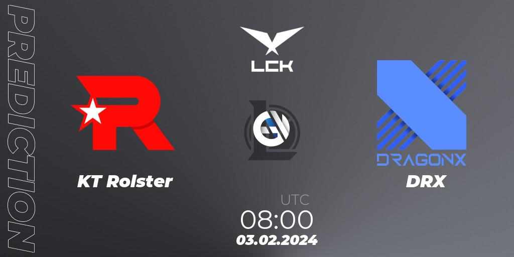 KT Rolster - DRX: ennuste. 03.02.24, LoL, LCK Spring 2024 - Group Stage