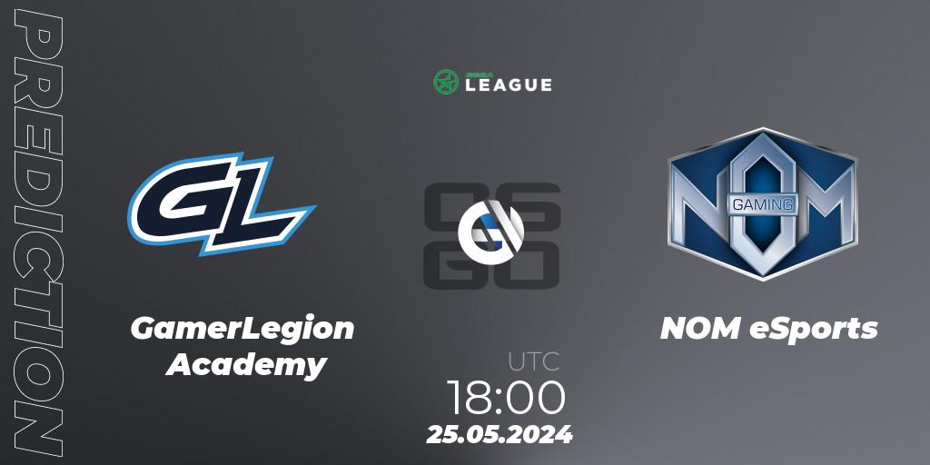 GamerLegion Academy - NOM eSports: ennuste. 25.05.2024 at 18:00, Counter-Strike (CS2), ESEA Season 49: Advanced Division - Europe