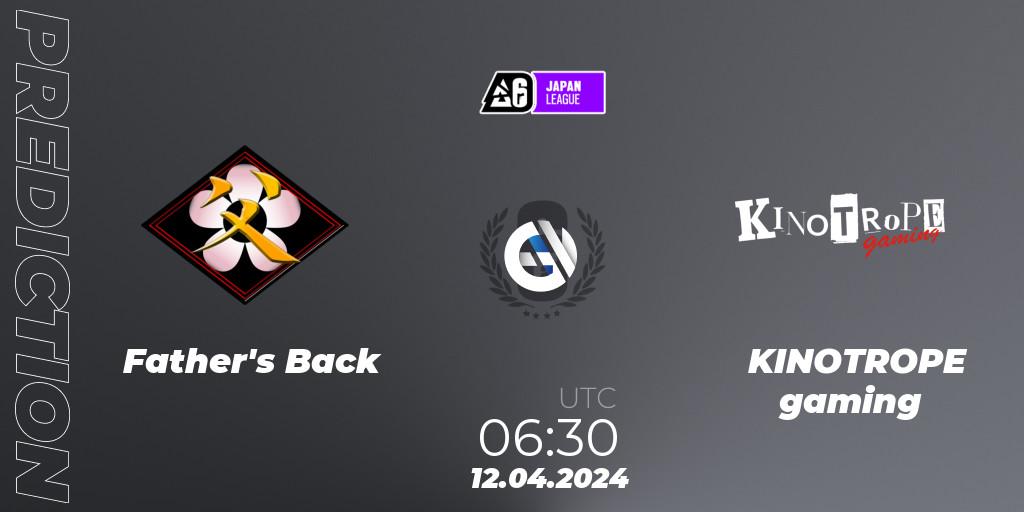 Father's Back - KINOTROPE gaming: ennuste. 12.04.2024 at 06:30, Rainbow Six, Japan League 2024 - Stage 1