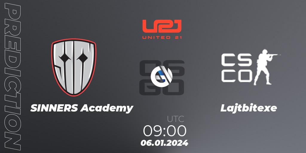 SINNERS Academy - Lajtbitexe: ennuste. 06.01.2024 at 09:10, Counter-Strike (CS2), United21 Season 10