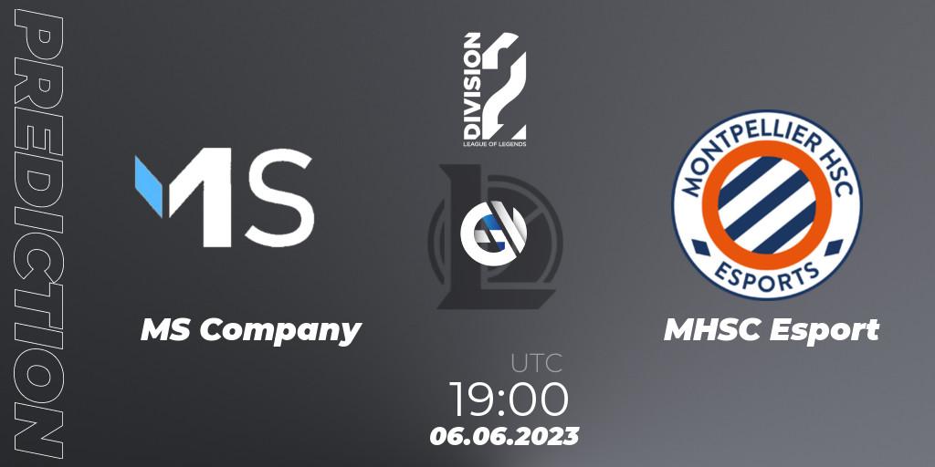 MS Company - MHSC Esport: ennuste. 06.06.2023 at 16:00, LoL, LFL Division 2 Summer 2023 - Group Stage