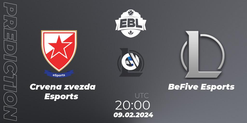 Crvena zvezda Esports - BeFive Esports: ennuste. 09.02.2024 at 20:00, LoL, Esports Balkan League Season 14