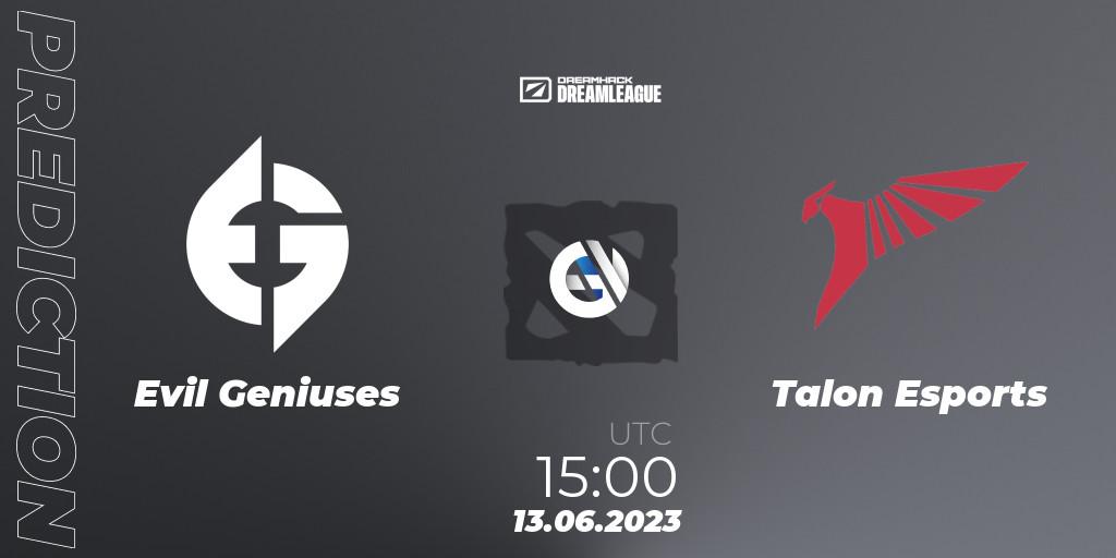 Evil Geniuses - Talon Esports: ennuste. 13.06.23, Dota 2, DreamLeague Season 20 - Group Stage 1