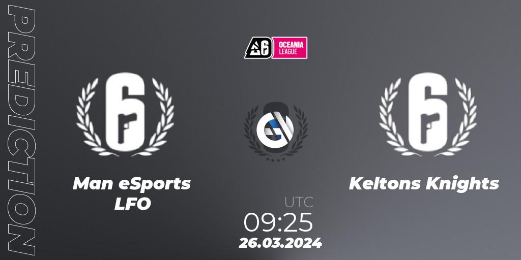 Man eSports LFO - Keltons Knights: ennuste. 26.03.2024 at 09:25, Rainbow Six, Oceania League 2024 - Stage 1