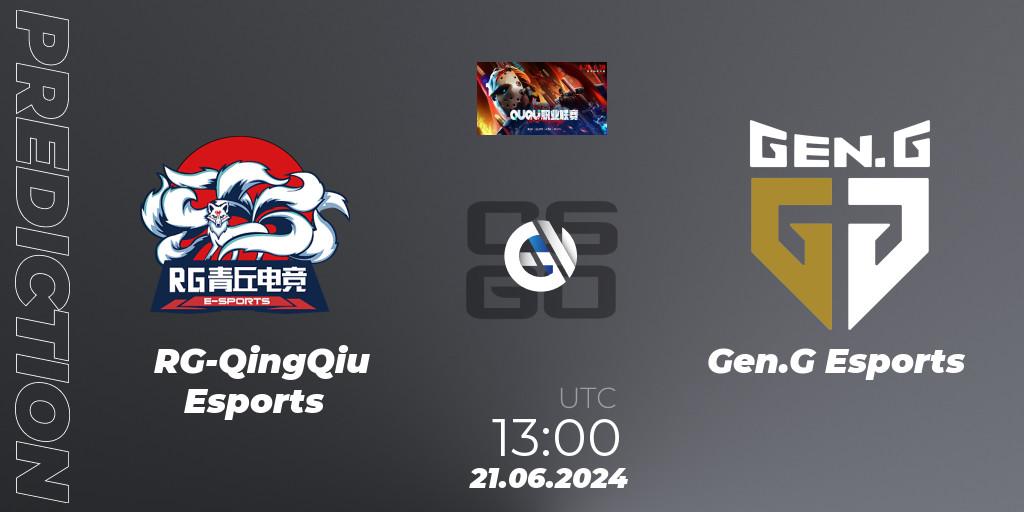 RG-QingQiu Esports - Gen.G Esports: ennuste. 21.06.2024 at 13:00, Counter-Strike (CS2), QU Pro League