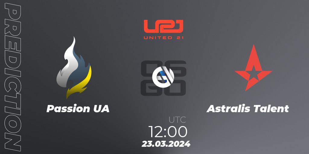 Passion UA - Astralis Talent: ennuste. 23.03.24, CS2 (CS:GO), United21 Season 13