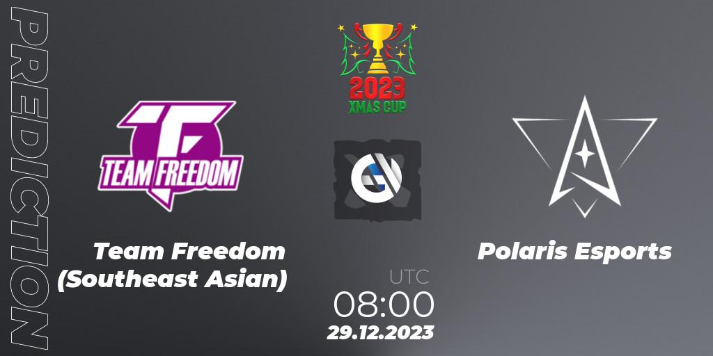 Team Freedom (Southeast Asian) - Polaris Esports: ennuste. 29.12.2023 at 04:01, Dota 2, Xmas Cup 2023