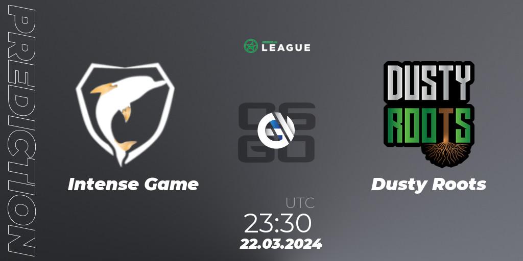 Intense Game - Dusty Roots: ennuste. 22.03.2024 at 21:00, Counter-Strike (CS2), ESEA Season 48: Open Division - South America