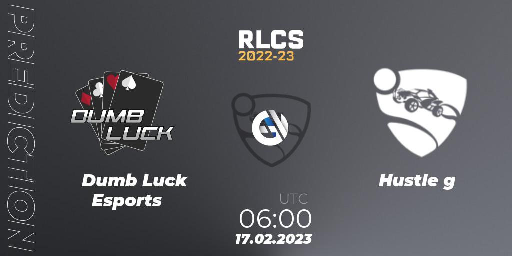 Dumb Luck Esports - Hustle g: ennuste. 17.02.2023 at 06:00, Rocket League, RLCS 2022-23 - Winter: Oceania Regional 2 - Winter Cup
