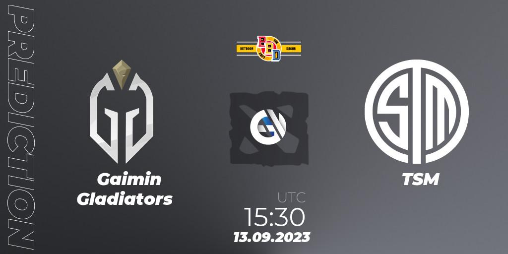 Gaimin Gladiators - TSM: ennuste. 13.09.2023 at 18:00, Dota 2, BetBoom Dacha