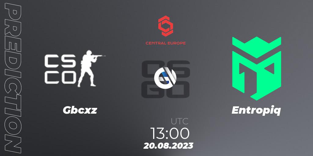 Gbcxz - Entropiq: ennuste. 20.08.2023 at 13:00, Counter-Strike (CS2), CCT Central Europe Series #8: Open Qualifier