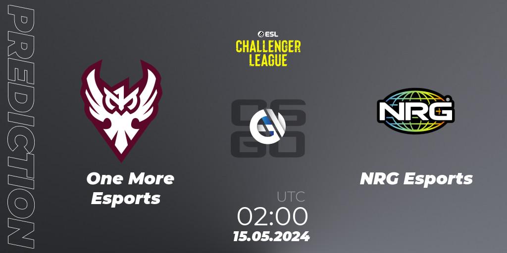 One More Esports - NRG Esports: ennuste. 15.05.2024 at 02:00, Counter-Strike (CS2), ESL Challenger League Season 47: North America